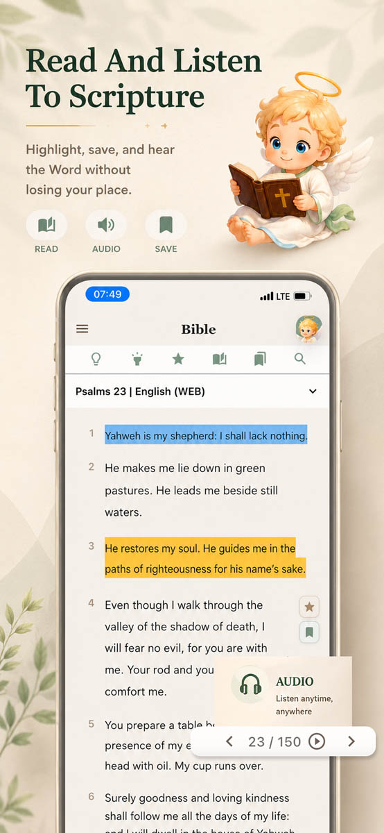 Bible reading and listening screenshot