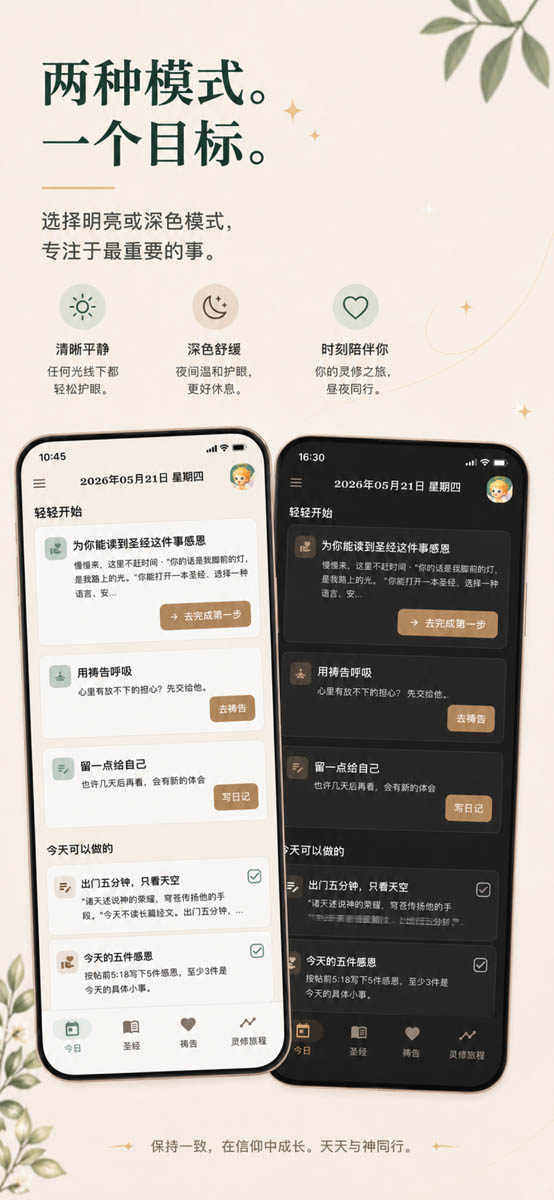 浅色与深色模式截图